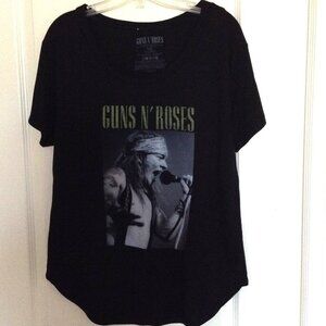 Guns N Roses Short Sleeve Black T-Shirt Unisex Graphic Top Size L 2016 Rock Band